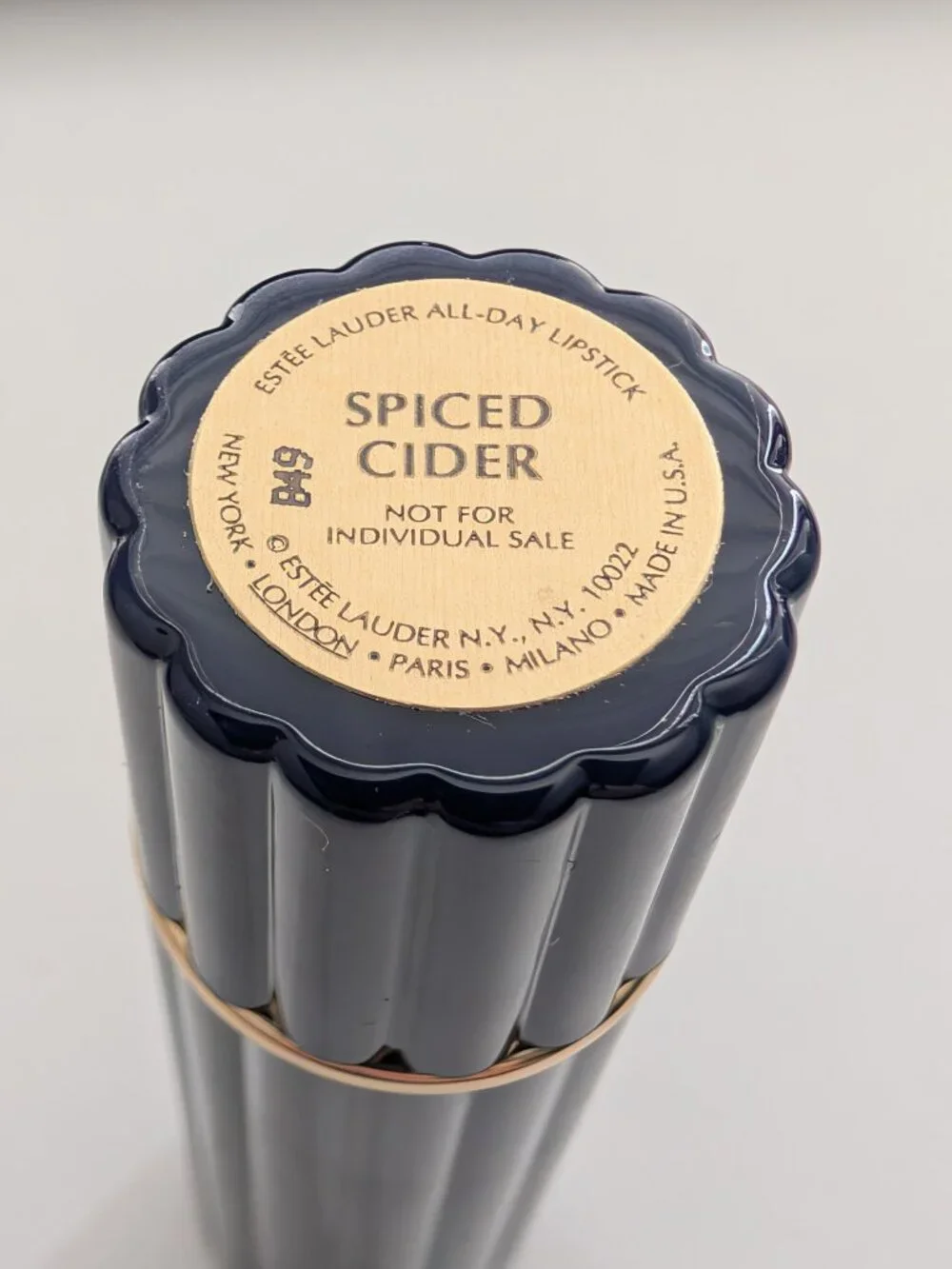 Estee Lauder All-Day Lipstick 24 Spiced Cider Full Size Ribbed Blue Case New